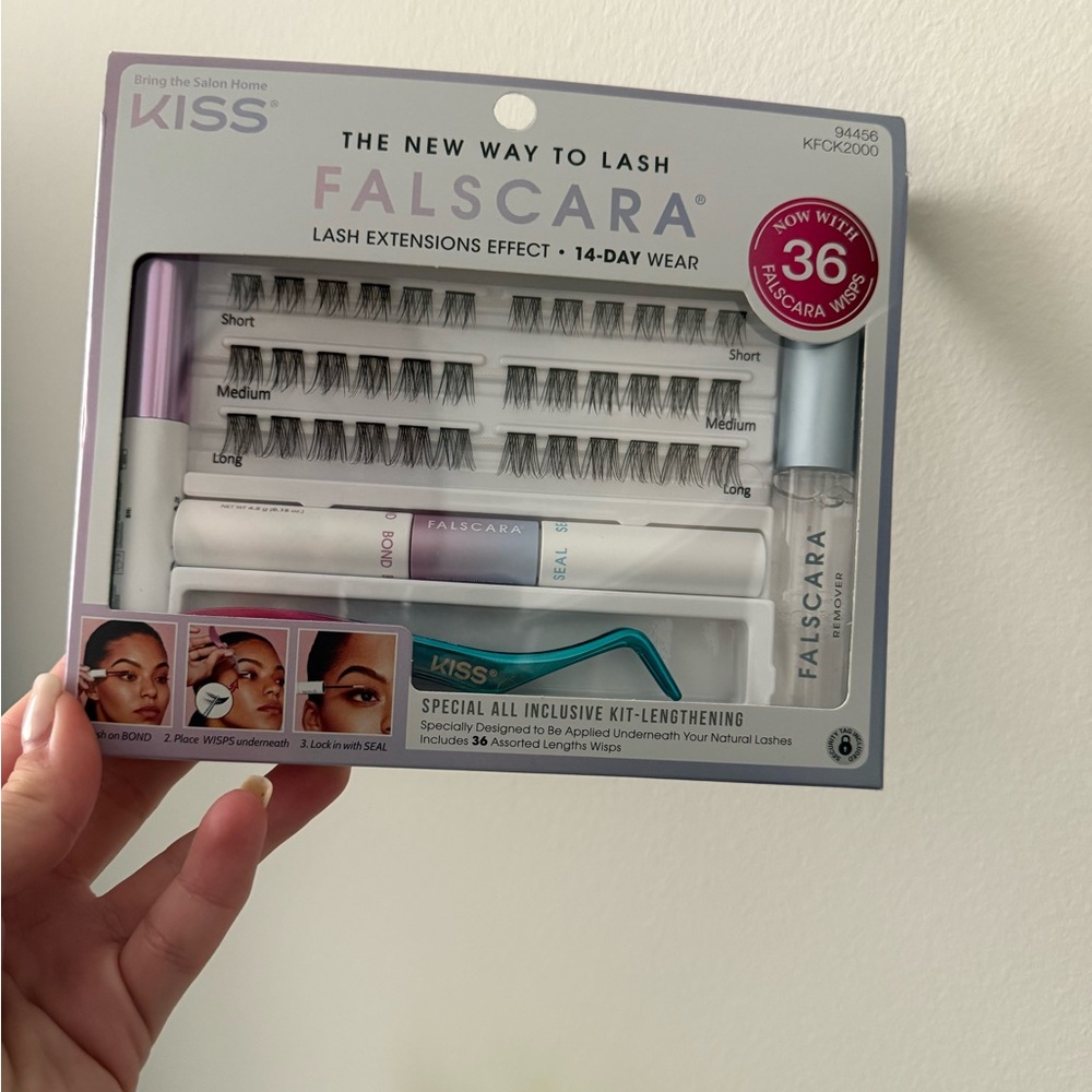 NWT KISS Falscara Lash Extensions Kit - White and Pink